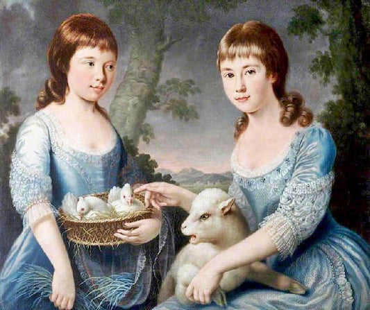 Elizabeth Chichester, And Mary Chichester, As Children, Aged 9 And 5 by George Chalmers