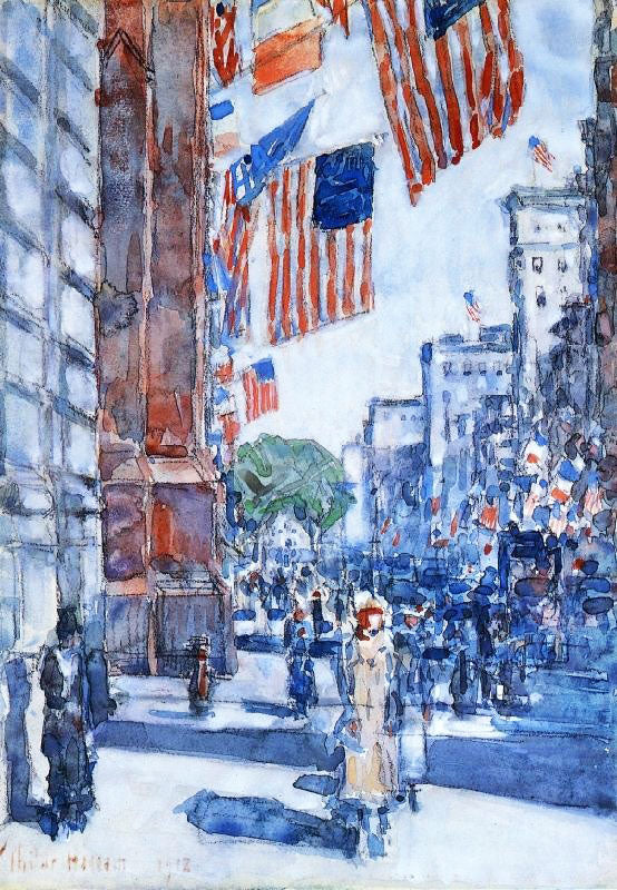 Flags, Fifth Avenue by Childe Hassam