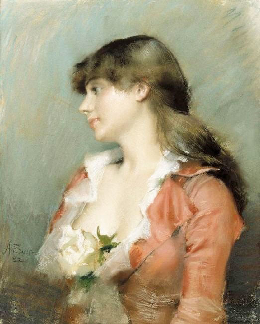 Profile Of A Young Woman by Albert Edelfelt