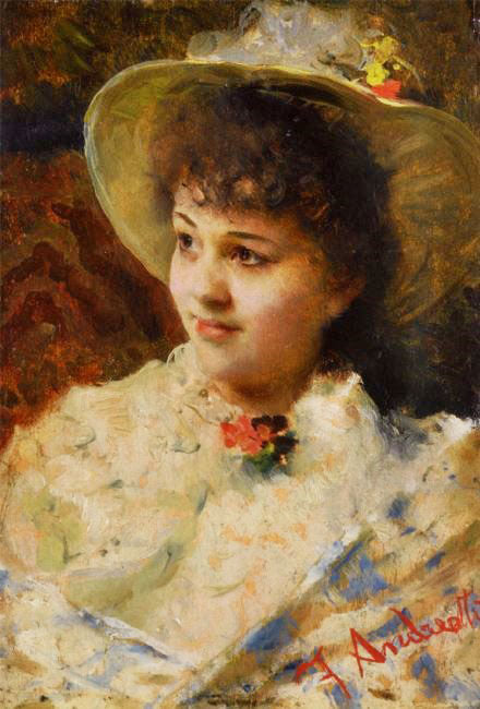 Girl In A Straw Hat by Federico Andreotti