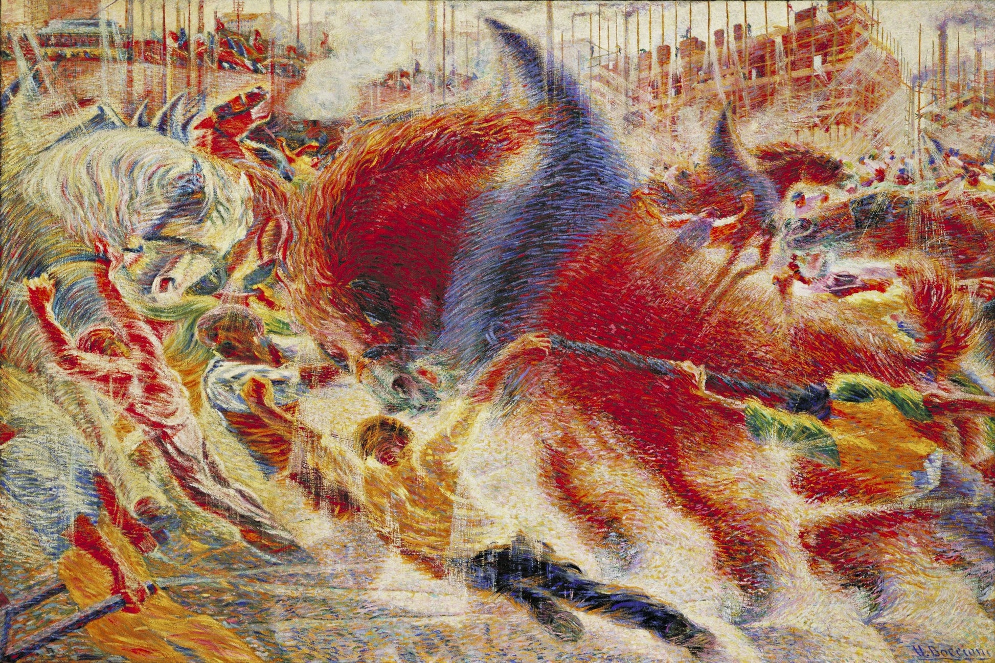The City Rises by Umberto Boccioni