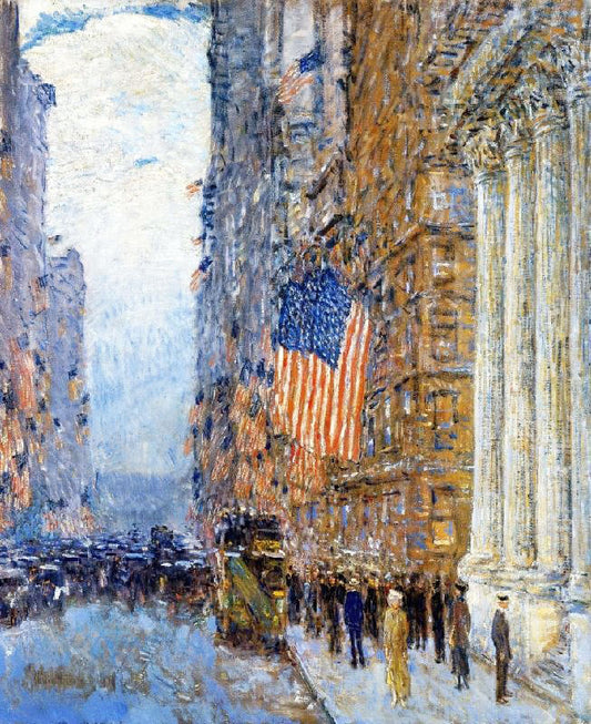 Flags On The Waldorf by Childe Hassam