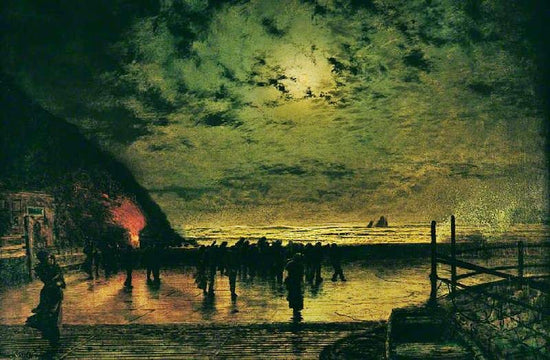 Burning Off, A Fishing Boat At Scarborough by John Atkinson Grimshaw