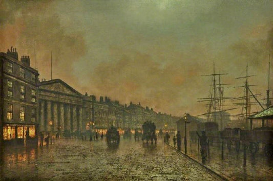 The Custom House, Liverpool, Looking South by John Atkinson Grimshaw