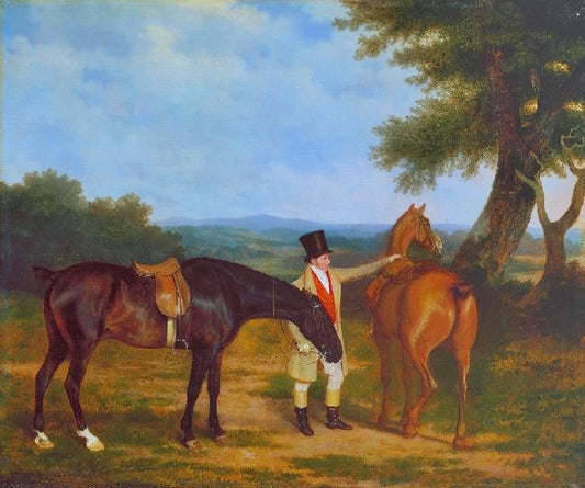 Two Hunters With A Groom by Jacques-Laurent Agasse