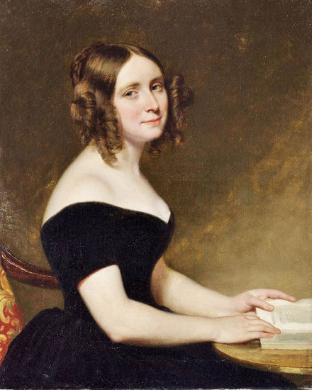 Portrait Of A Lady In A Black Gown by George Peter Alexander Heal