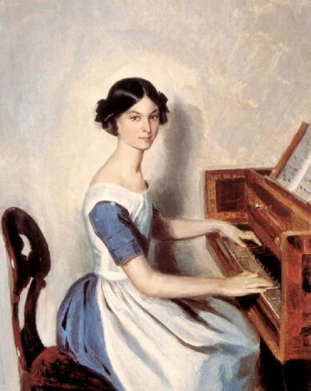 Nadezhda Zhdanovich At The Piano by Pavel Fedotov