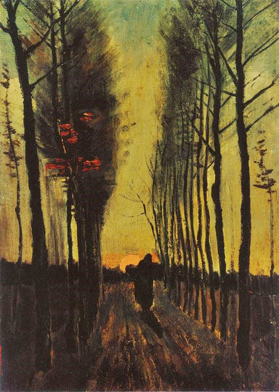 Lane Of Poplars At Sunset by Vincent van Gogh