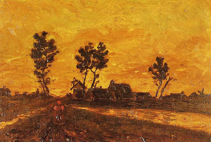 Landscape With Sunset by Vincent van Gogh