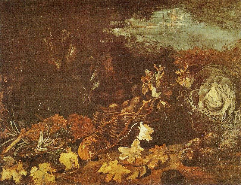 Still Life With A Basket Of Potatoes, With Autumn Leaves And Vegetables by Vincent van Gogh