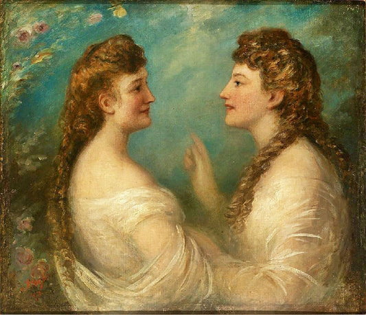 Portrait Of Sisters Elisabeth And Sofie Kraetzer by Eduard von Heuss