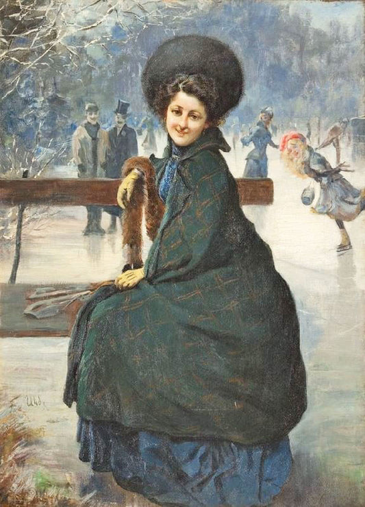 Scene At The Skating Rink by Fritz von Uhde