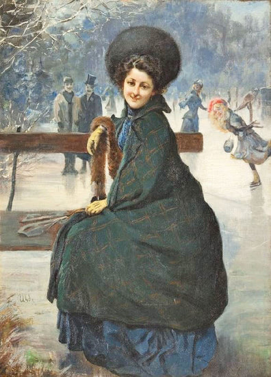 Scene At The Skating Rink by Fritz von Uhde