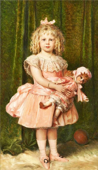 Portrait Of A Girl With A Doll by Leon Herbo