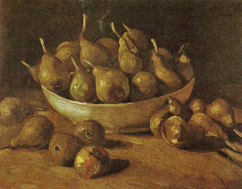 STILL LIFE WITH AN EARTHEN BWL WITH PEARS