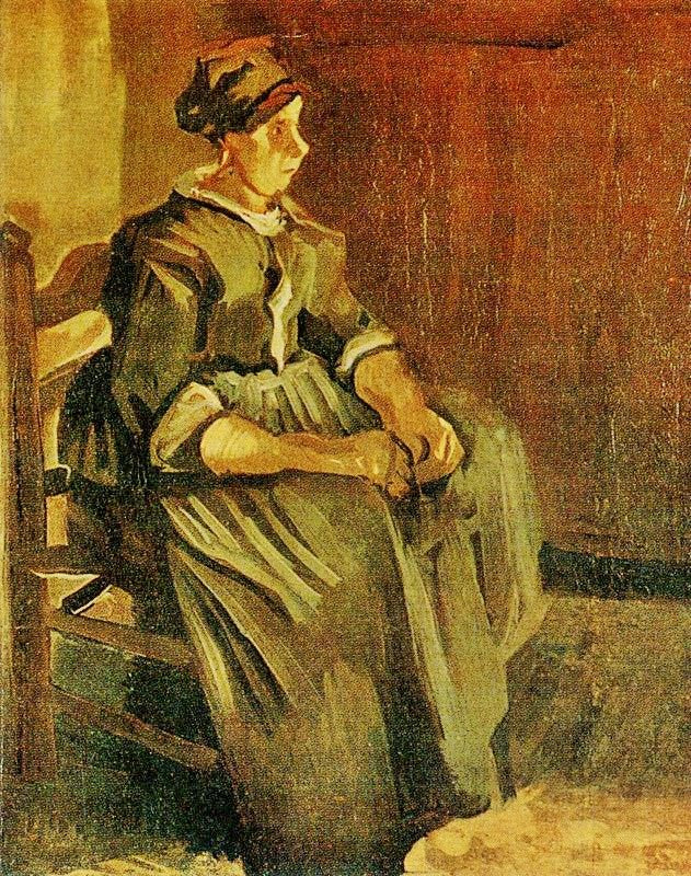 Peasant Woman Sitting On A Chair by Vincent van Gogh