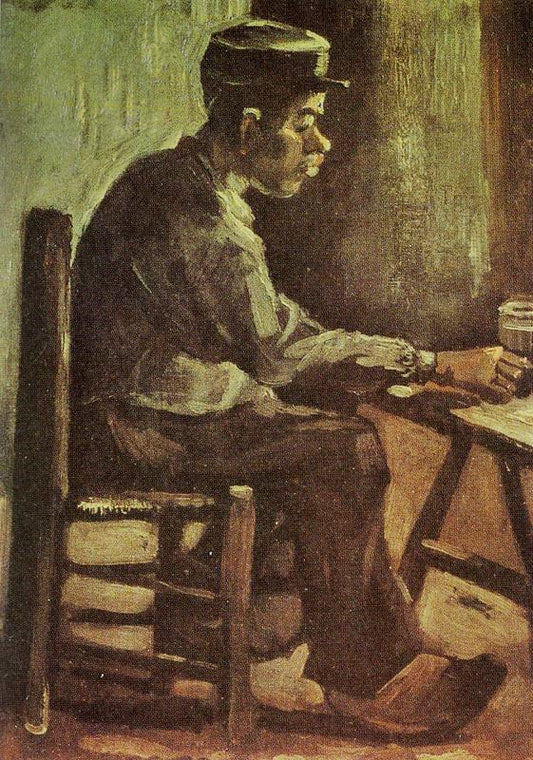 Peasant Sitting At A Table by Vincent van Gogh
