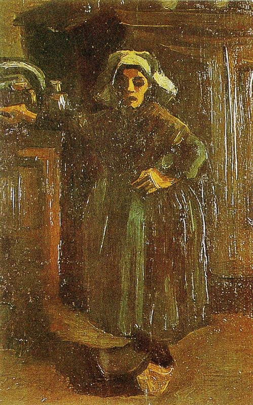 Peasant Woman Standing In A Room by Vincent van Gogh