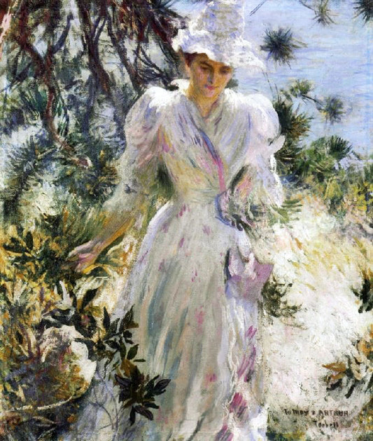 My Wife, Emeline, In A Garden by Edmund Tarbell