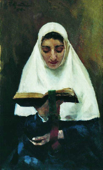 A Nun by Boris Mikhailovich Kustodiev