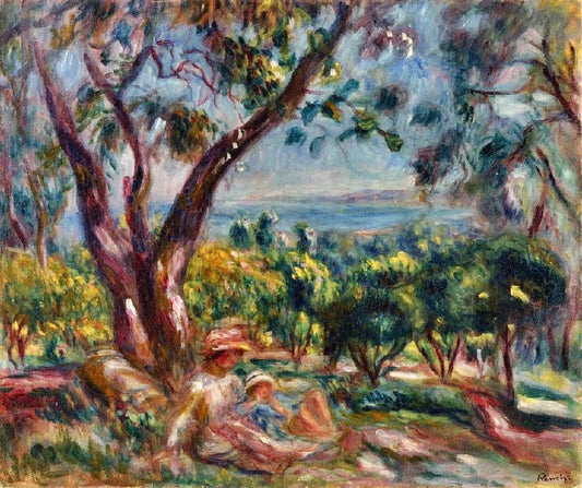 Cagnes Landscape With Woman And Child by Pierre Auguste Renoir