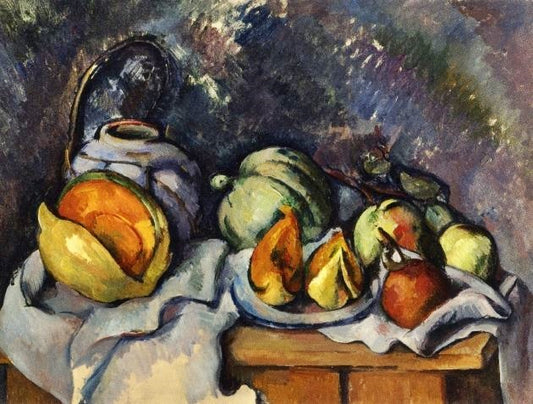 Still Life With Fruit And A Pot Of Ginger by Paul Cézanne