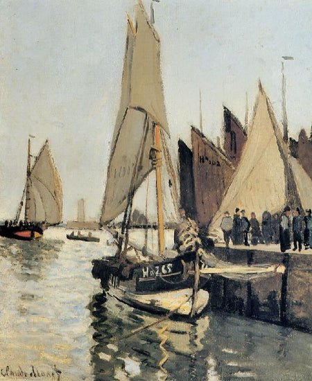 Sailing Boats At Honfleur by Claude Oscar Monet