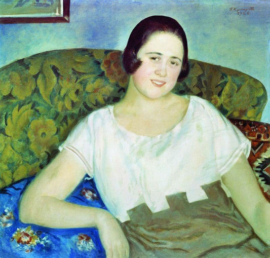 Portrait Of I.N. Ivanova by Boris Mikhailovich Kustodiev