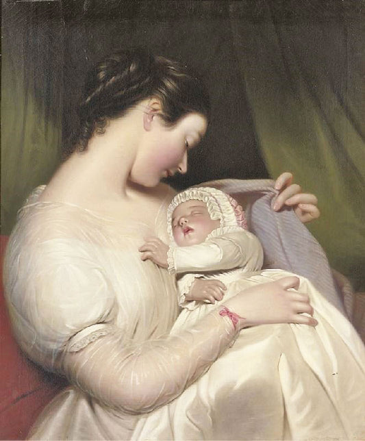 The Artist’S Wife Elizabeth With Their Daughter Mary Edith by James Sant R.A.