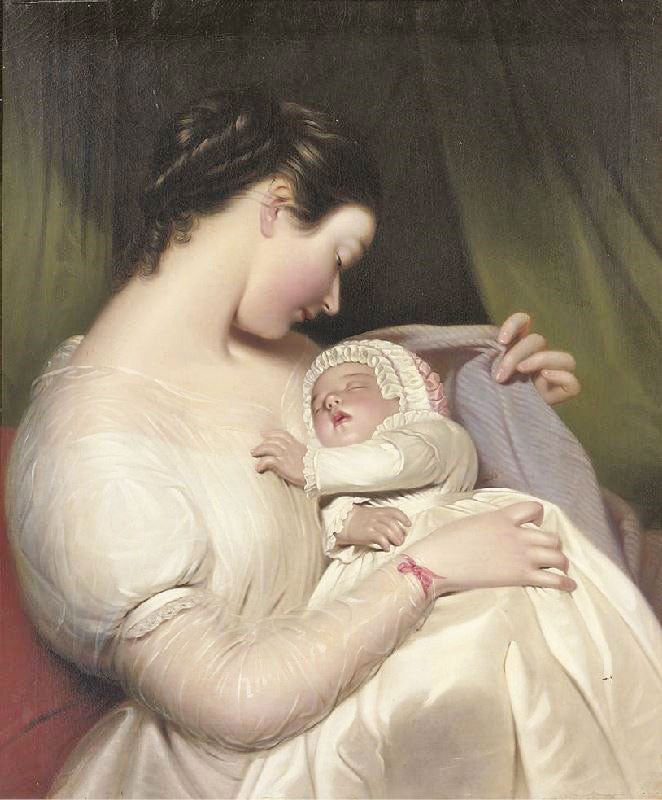 The Artist’S Wife Elizabeth With Their Daughter Mary Edith by James Sant R.A.