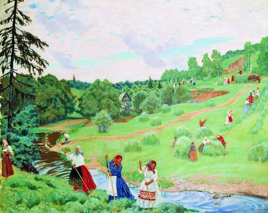 Haymaking by Boris Mikhailovich Kustodiev
