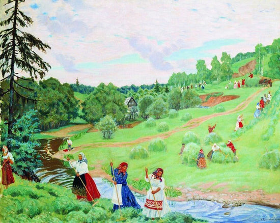 Haymaking by Boris Mikhailovich Kustodiev