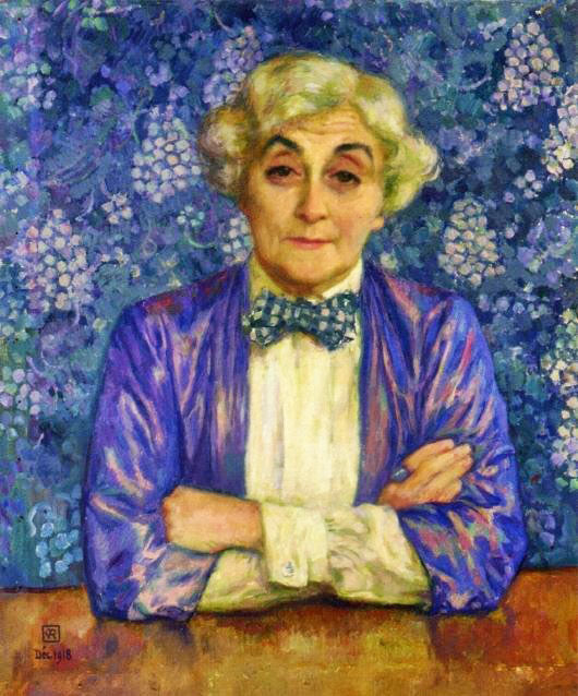 Madame Van Rysselberghe In A Chedkered Bow Tie by Theo van Rysselberghe