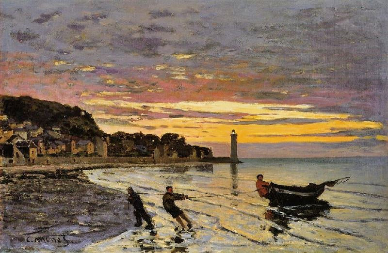 HAULING A BOAT ASHORE, HONFLEUR