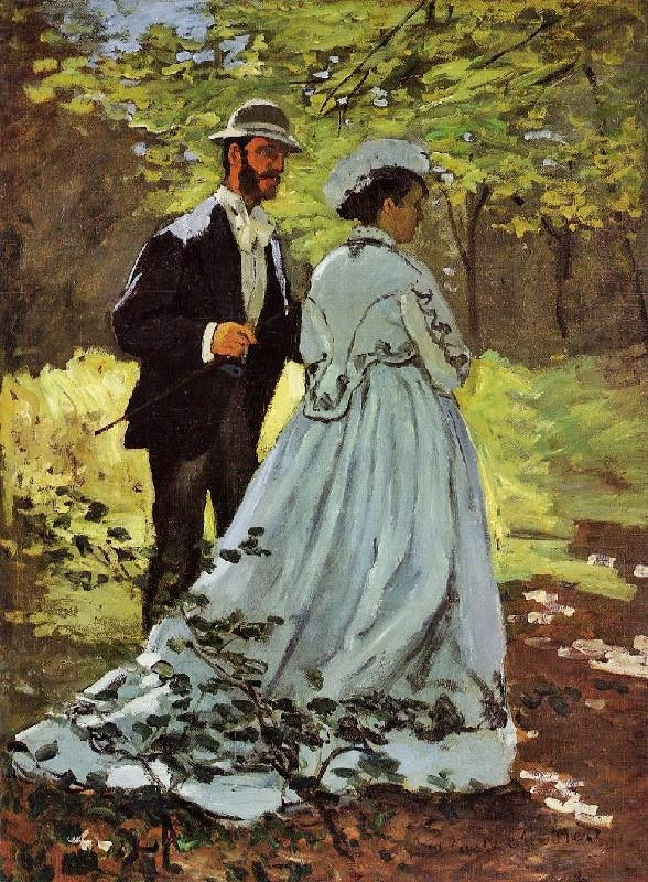 The Strollers, Study For ’Le Déjeuner Sur L’Herbe’, ’Luncheon On The Grass’ by Claude Oscar Monet