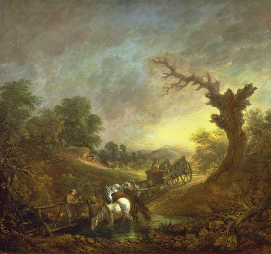 Sunset: Carthorses Drinking At A Stream by Thomas Gainsborough