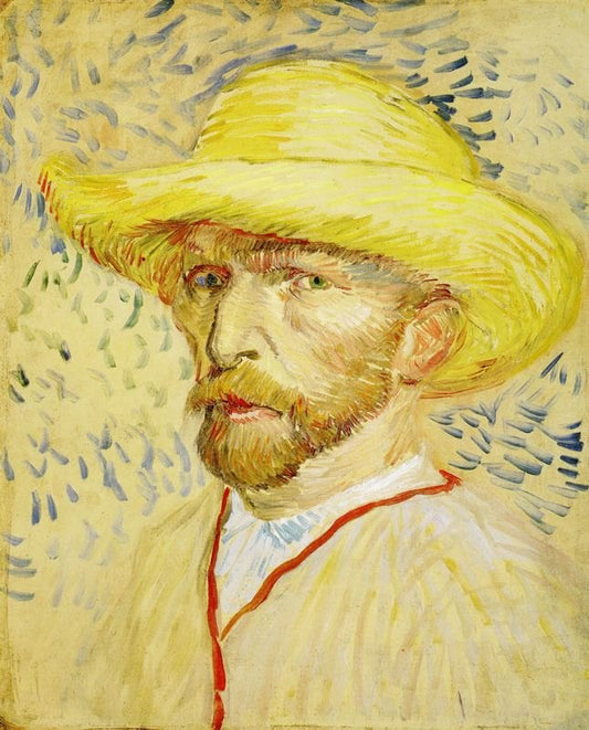 Self-Portrait With Straw Hat by Vincent van Gogh