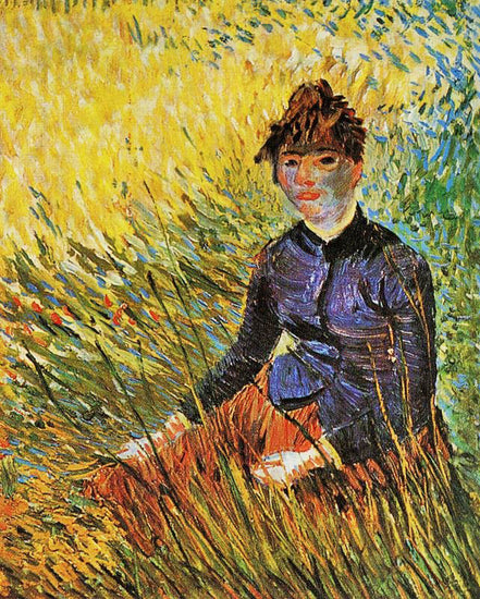 Woman Sitting In The Grass by Vincent van Gogh