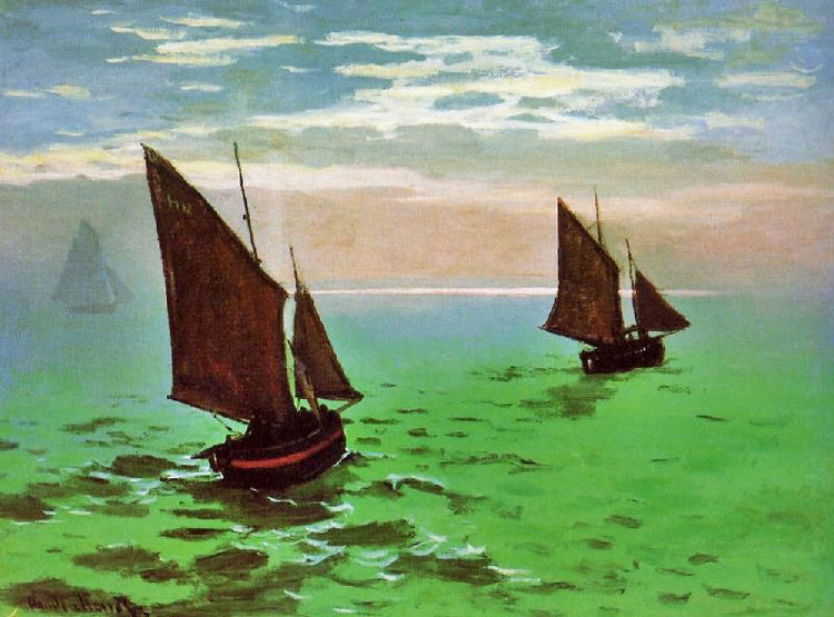 Fishing Boats At Sea by Claude Oscar Monet
