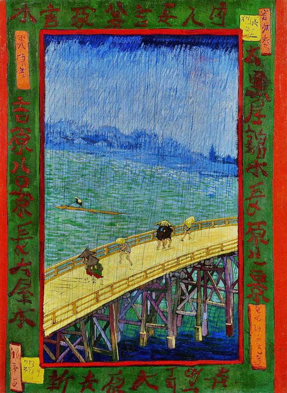 Japonaiserie: Bridge In The Rain by Vincent van Gogh