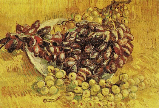 Plate With Blue And White Grapes by Vincent van Gogh