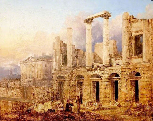 Old Theatre Royal, Queen Street, After The Fire In January 1829 by Andrew Donaldson