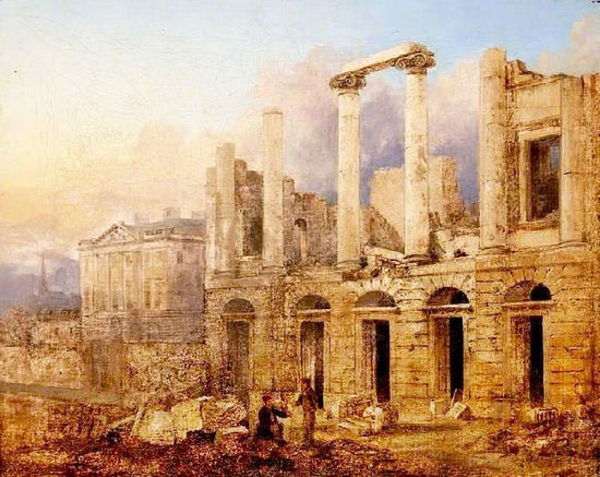 Old Theatre Royal, Queen Street, After The Fire In January 1829 by Andrew Donaldson