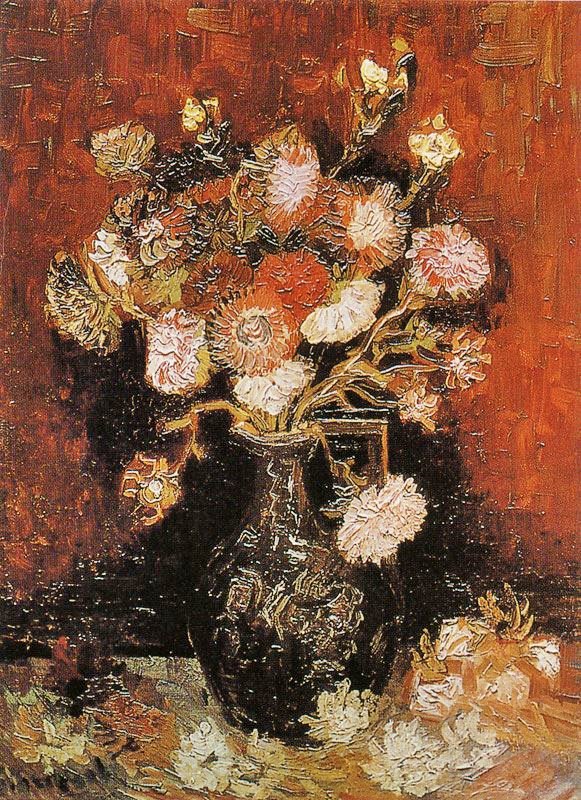 VASE WITH ASTERS AND PHLOX