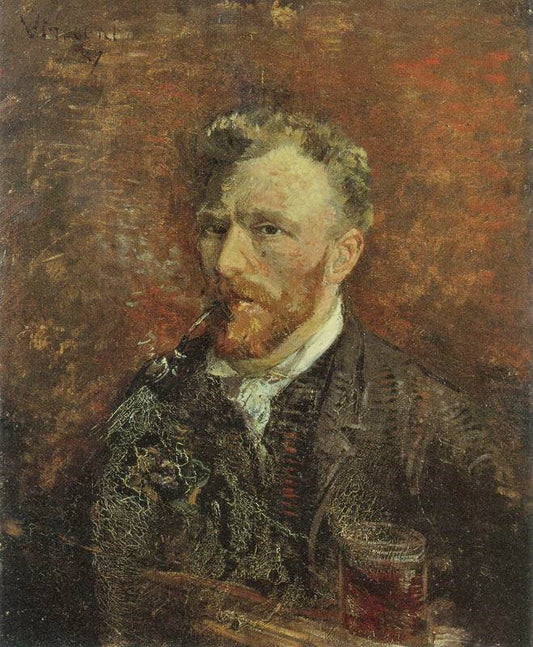 Self-Portrait With Pipe by Vincent van Gogh