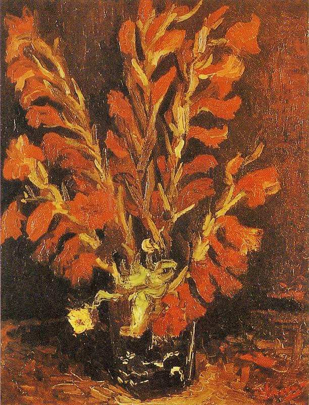 Vase With Red Gladioli by Vincent van Gogh