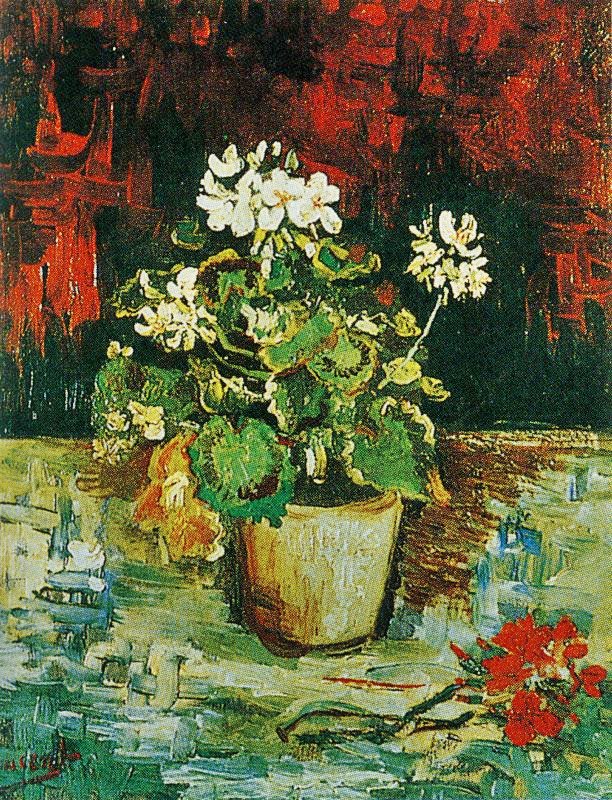 Geranium In A Flowerpot by Vincent van Gogh
