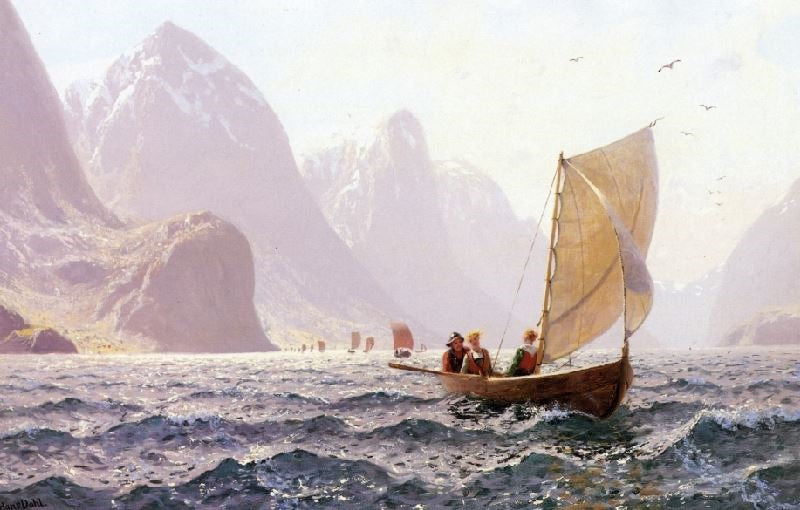 Regatta On A Norwegian Fiord by Hans Dahl