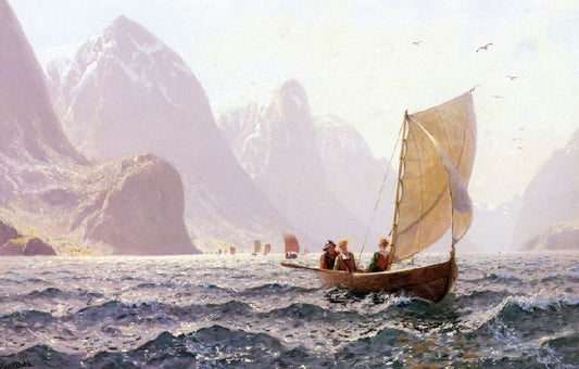 Regatta On A Norwegian Fiord by Hans Dahl