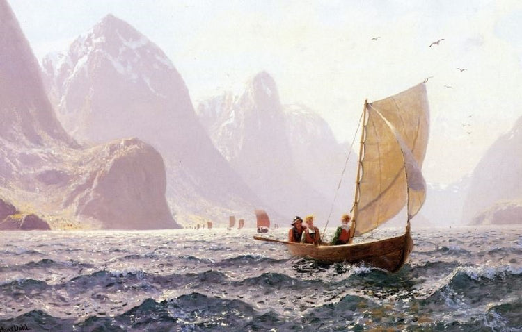 Regatta On A Norwegian Fiord by Hans Dahl